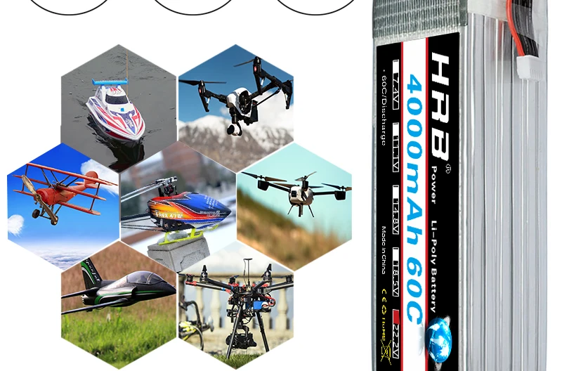 HRB 22.2V 4000mah Lipo 6S Battery XT60 XT90 EC5 For MultiCopter Quadcopter Racing Airplane Buggy Cars Truck RC Parts