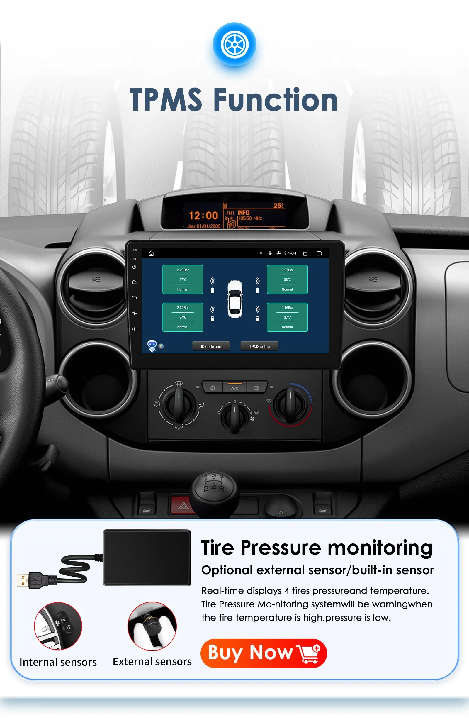9" Hizpo Android13 Car Radio for Citroen Berlingo B9 Peugeot Partner 2008 - 2019 Auto Stereo RDS DSP GPS CarPlay UI8581 System
