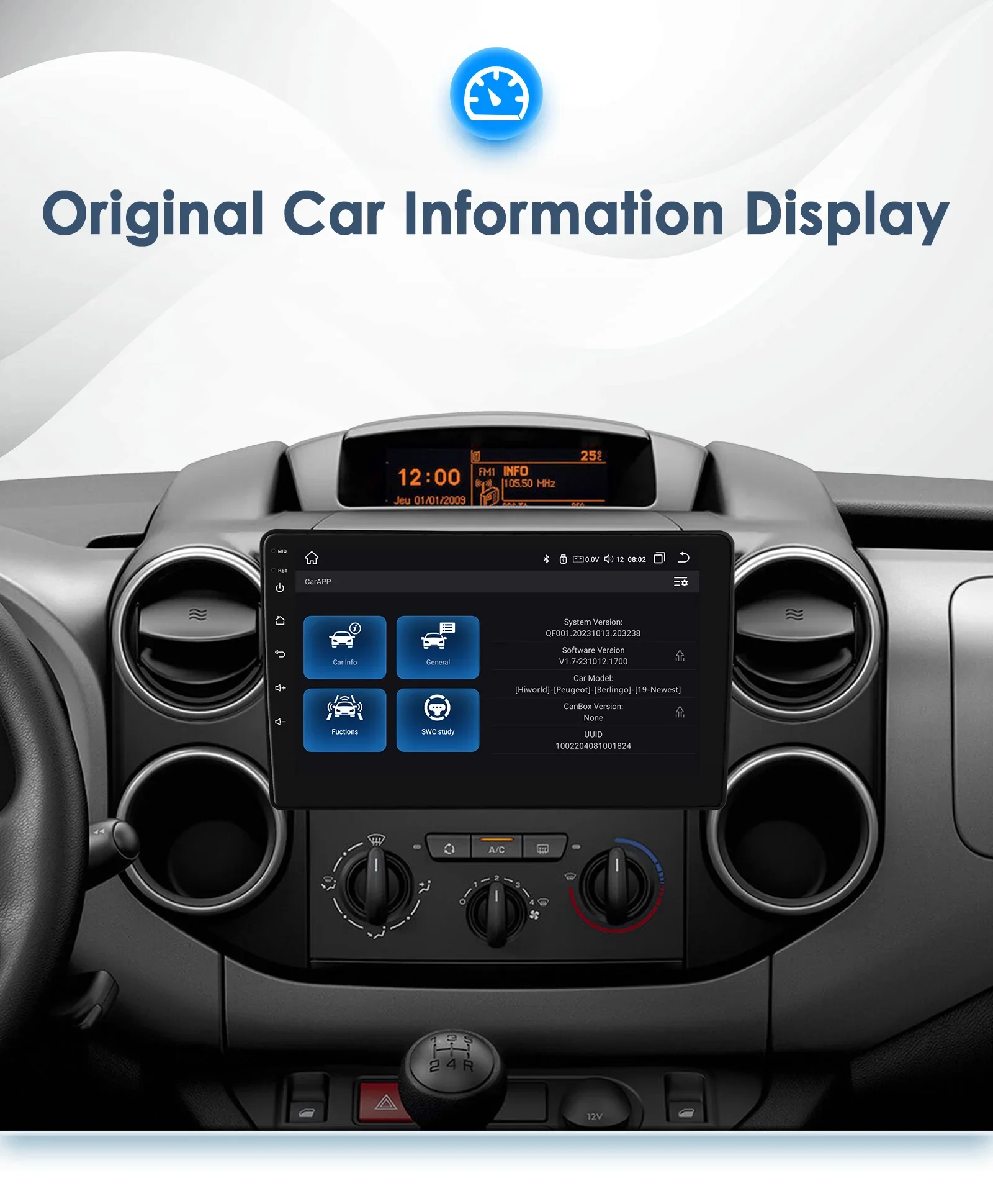 9" Hizpo Android13 Car Radio for Citroen Berlingo B9 Peugeot Partner 2008 - 2019 Auto Stereo RDS DSP GPS CarPlay UI8581 System