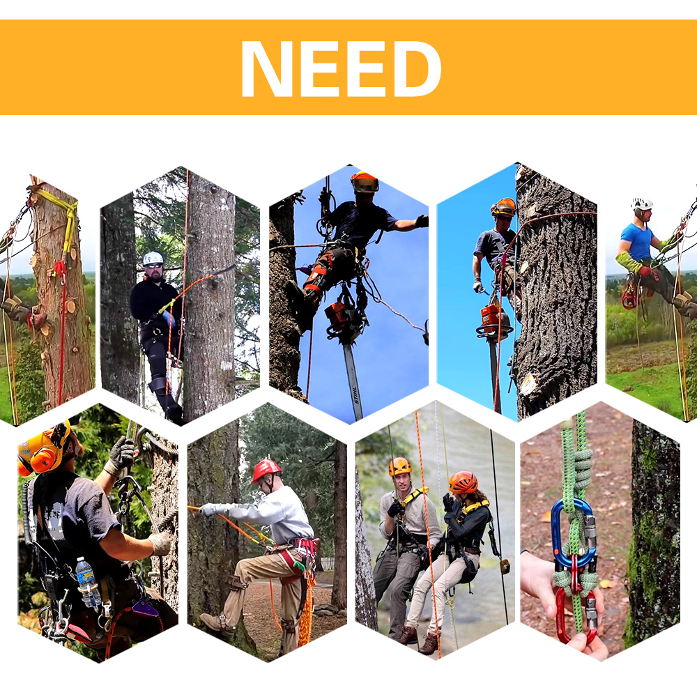 Steel Wire Core Flip Line Kit 1/2 Inchx8 Inch Climbing Positioning Rope for Arborists Climbers Tree Climbers Hiking Accessories