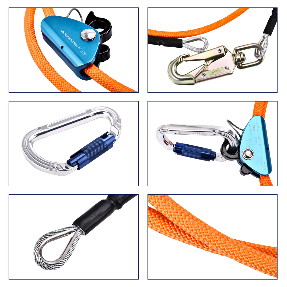 Steel Wire Core Flip Line Kit 1/2 Inchx8 Inch Climbing Positioning Rope for Arborists Climbers Tree Climbers Hiking Accessories