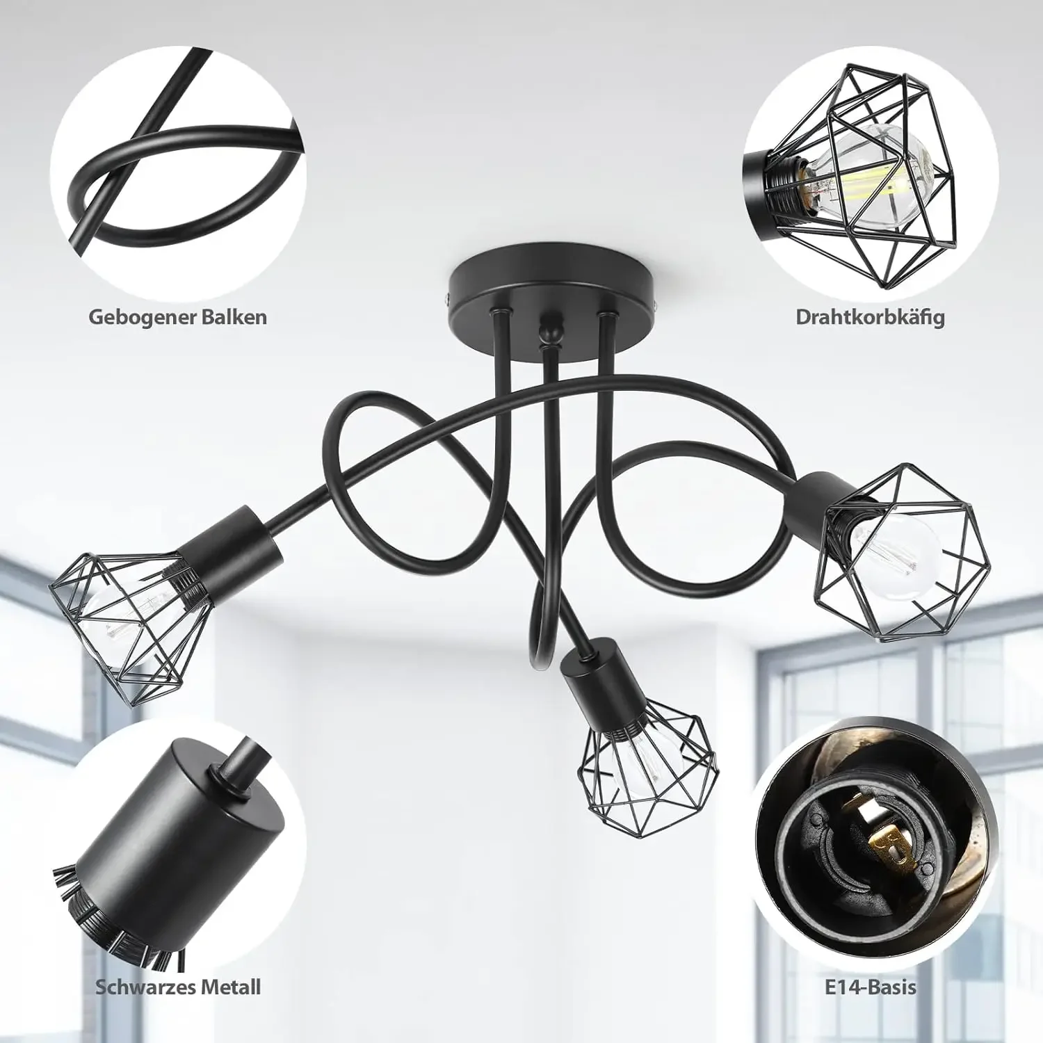 Stylish LED E14 Spider Lamp for Home Decoration, Illuminating Bed, Din & Liv Rooms with Simple Chic Lighting