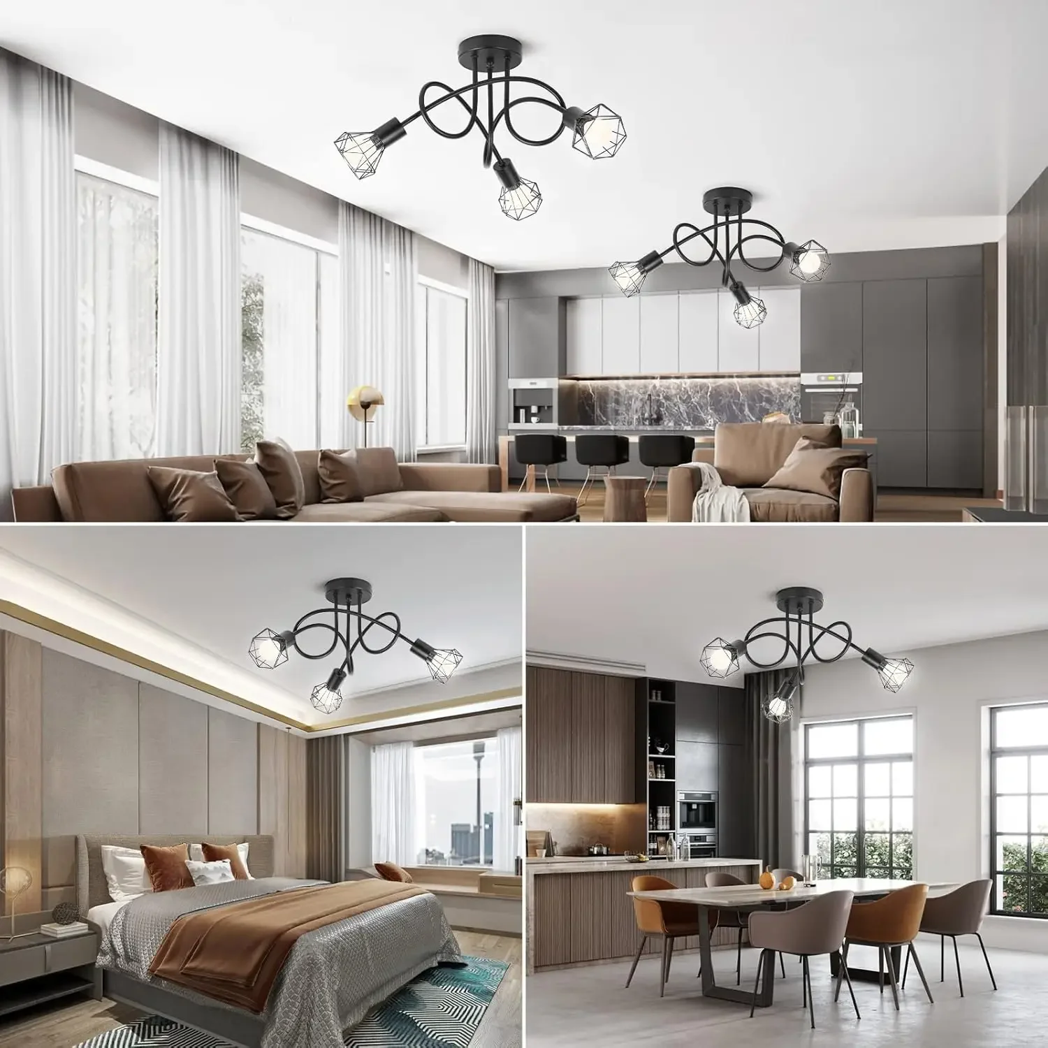 Stylish LED E14 Spider Lamp for Home Decoration, Illuminating Bed, Din & Liv Rooms with Simple Chic Lighting