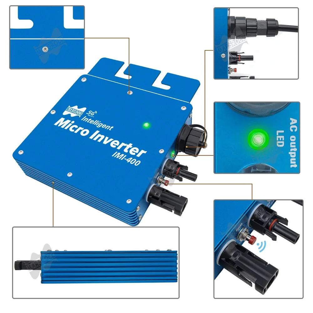 Shipping From EU 400W Solar Micro Inverter Grid Tie 20-50VDC to 220V Household Solar PV Converter With Built in WiFi