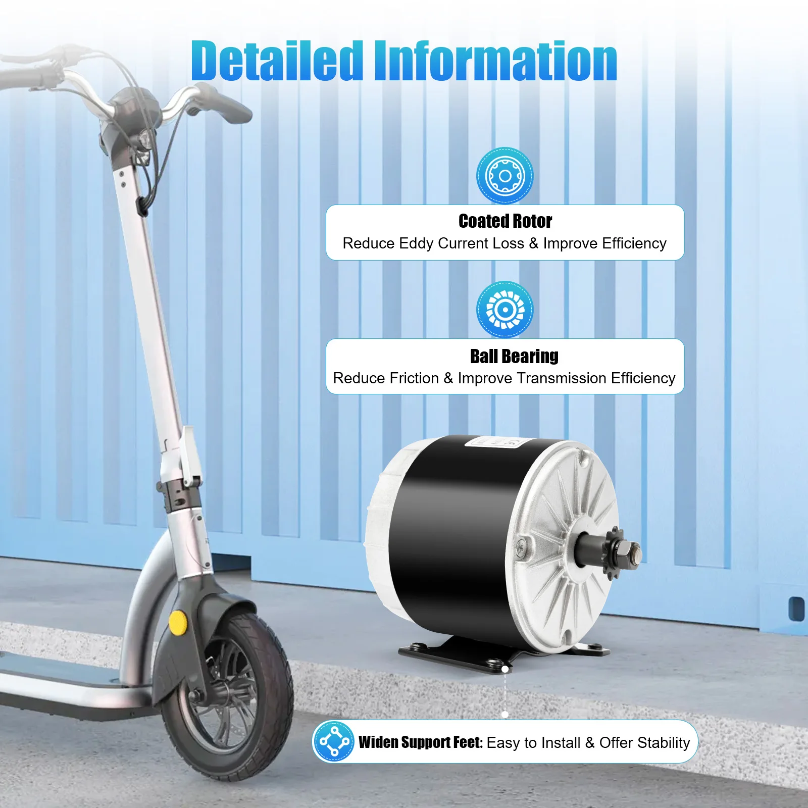 24V 350W Electric Reversible Motor for Wind Turbine Scooter MY1016