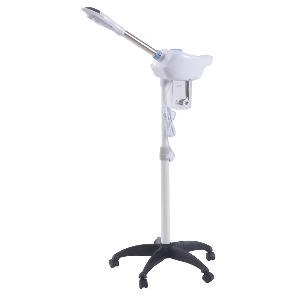Professional Cosmetic Portable Facial Steamer with Wheels 360° Nozzle Adjustable Height for Beauty Salons Spa