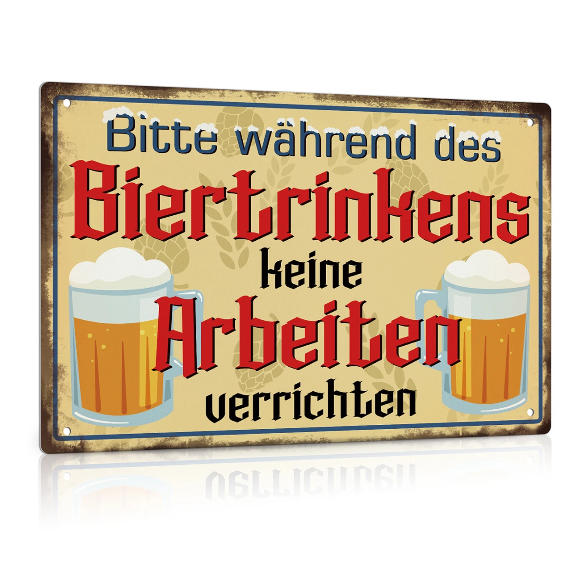 Putuo Decor 1pc German Metal Sign, Bitte Während Des Biertrinkens Keine Arbeiten Verrichten, Wall Art Decor for Home Bar Pub
