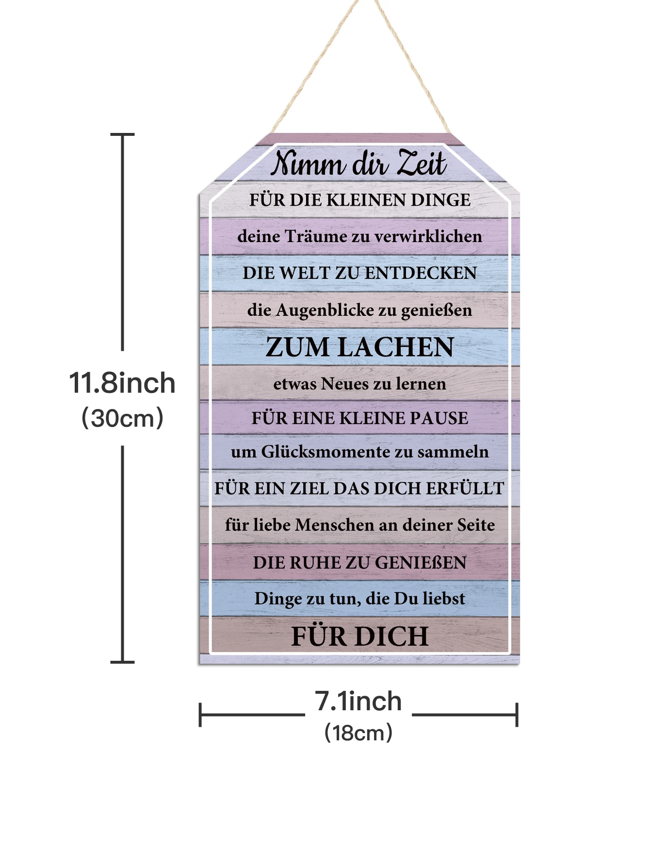 Putuo Decor German Inspirational Quotes Wooden Hanging Sign, Wall Art Decoration for Home Farmhouse Cafe Coffee Shop