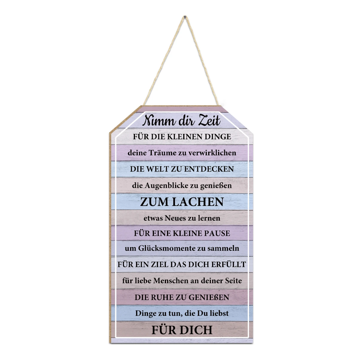 Putuo Decor German Inspirational Quotes Wooden Hanging Sign, Wall Art Decoration for Home Farmhouse Cafe Coffee Shop