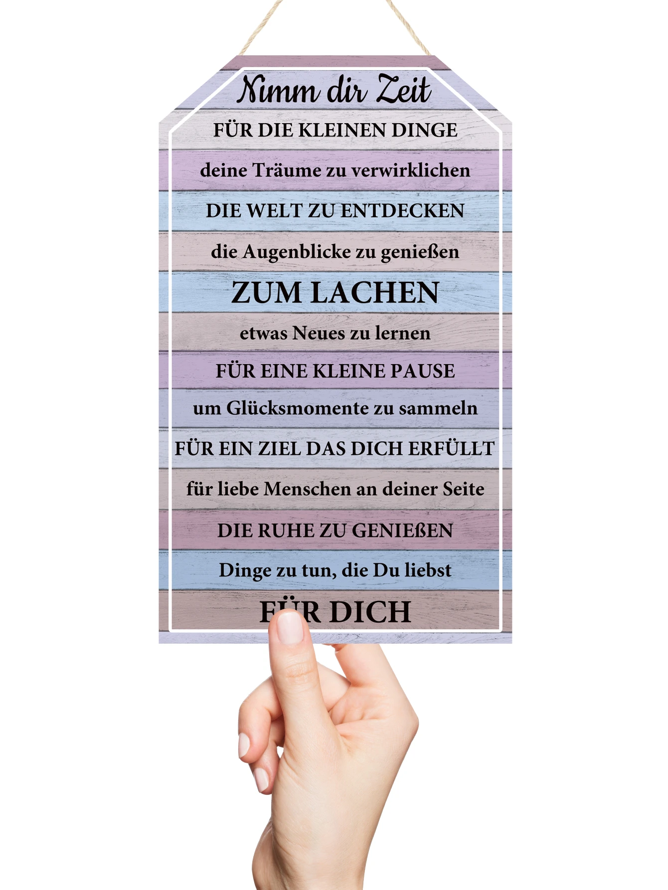 Putuo Decor German Inspirational Quotes Wooden Hanging Sign, Wall Art Decoration for Home Farmhouse Cafe Coffee Shop