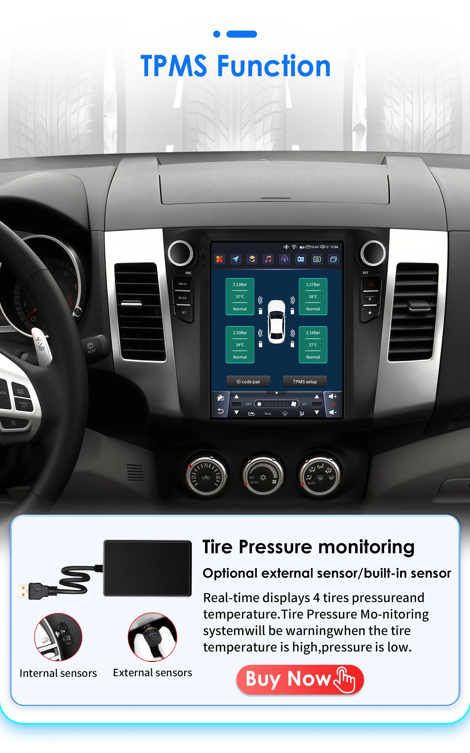 Hizpo 9.7" For Tesla Style Car Radio For Mitsubishi Outlander XI 2 2008- 2011 Android Auto Multimedia Player 4G Wireless Carplay