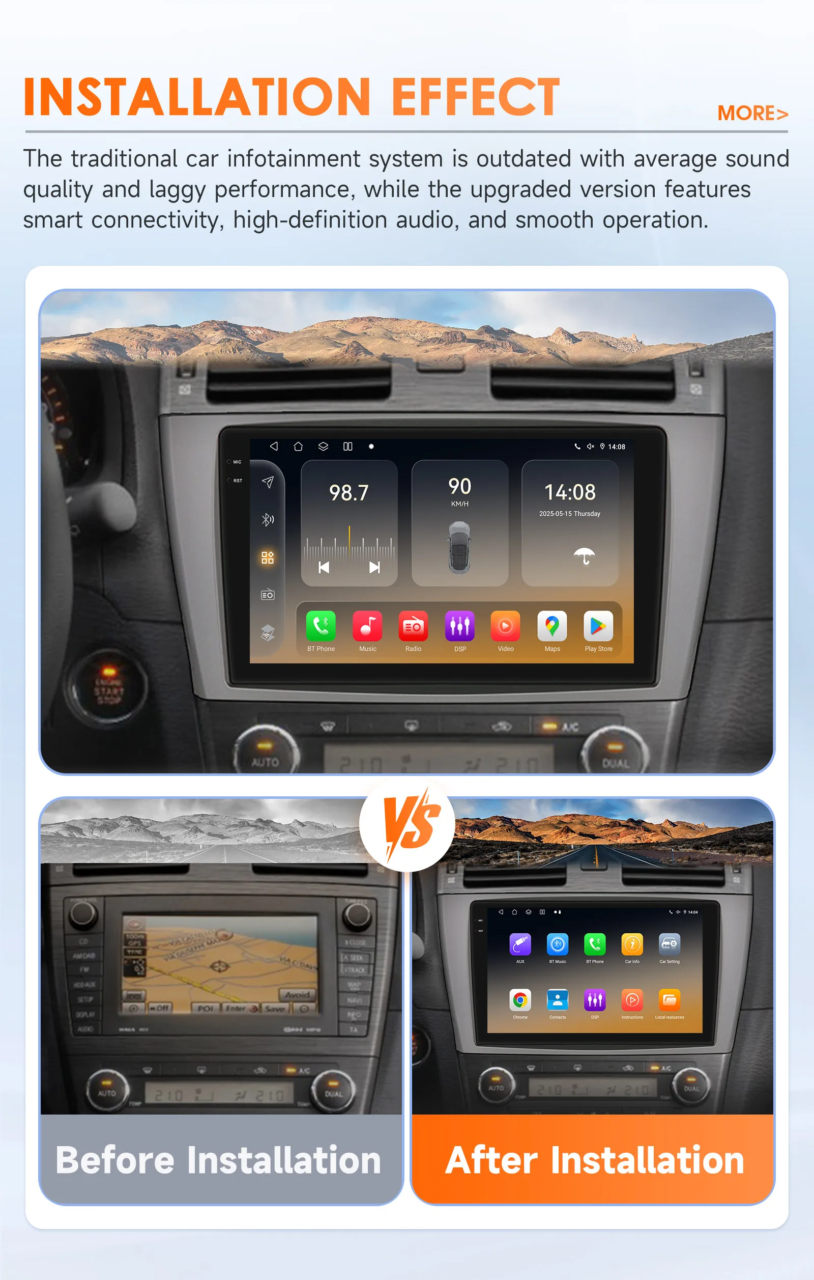 Hizpo 9" Wireless CarPlay Android Auto for Toyota Avensis T27 2008-2015 GPS Car Intelligent Systems Radio Smart Autoradio 6115