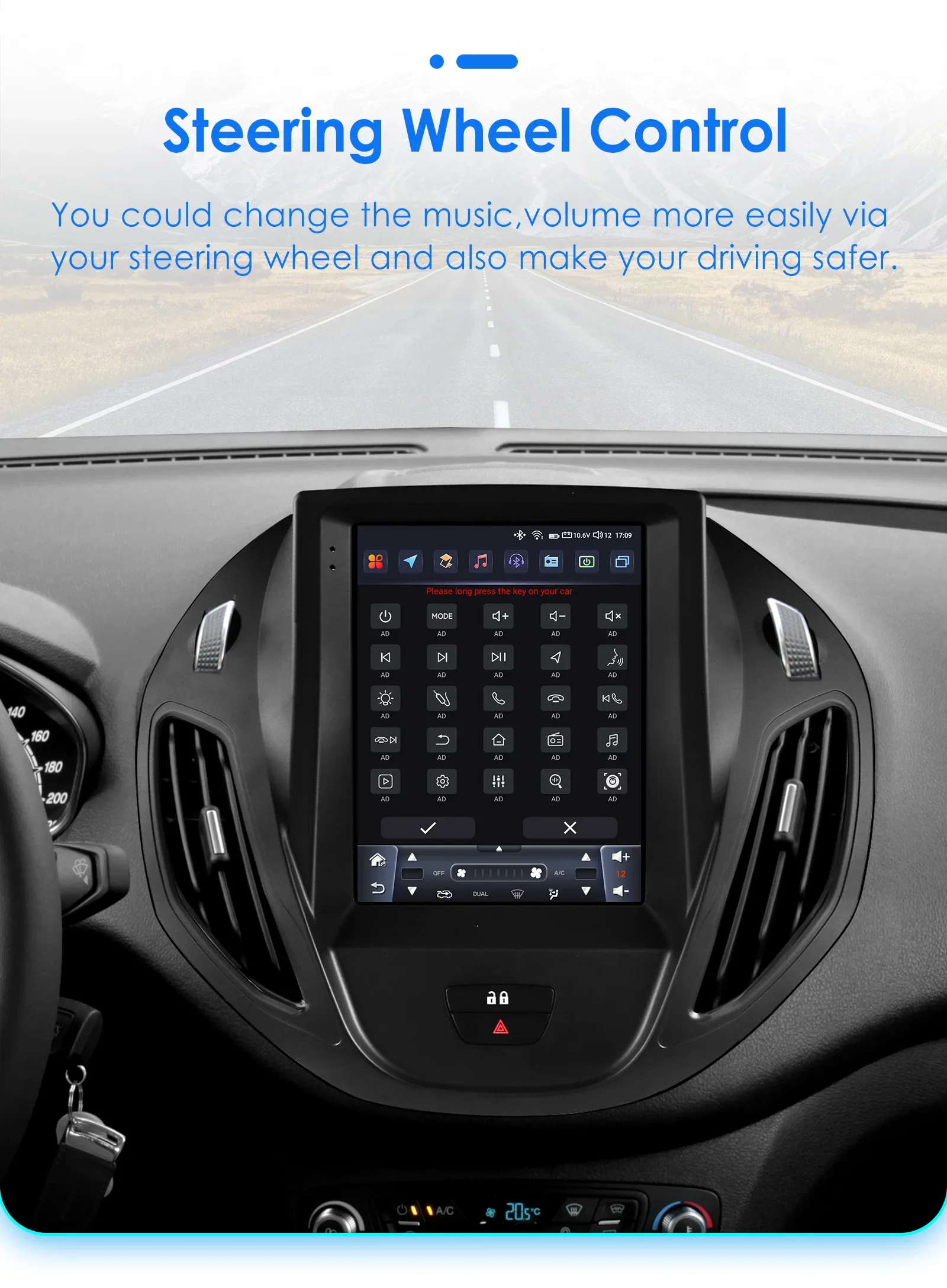 9.7" Hizpo Android13 Autoradio for Ford Tourneo Transit 2012 - 2023 Tesla Style Multimedia GPS RDS DSP 4G Carplay UI7862 360CAM