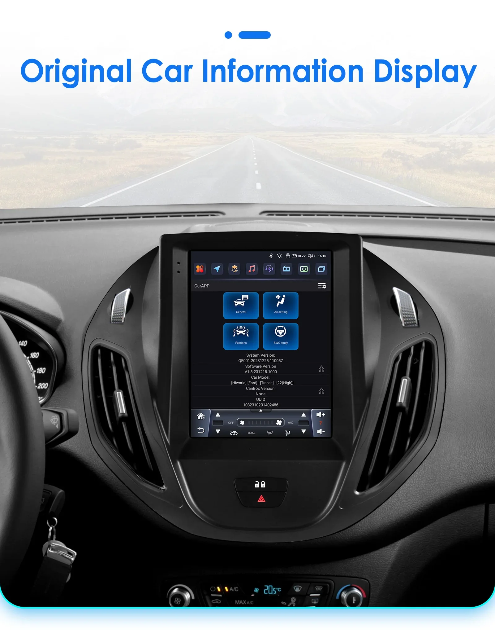 9.7" Hizpo Android13 Autoradio for Ford Tourneo Transit 2012 - 2023 Tesla Style Multimedia GPS RDS DSP 4G Carplay UI7862 360CAM