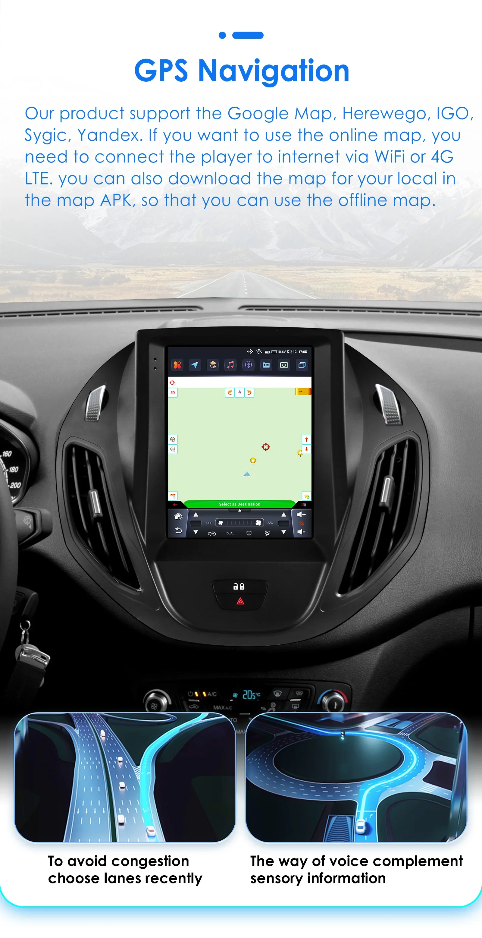 9.7" Hizpo Android13 Autoradio for Ford Tourneo Transit 2012 - 2023 Tesla Style Multimedia GPS RDS DSP 4G Carplay UI7862 360CAM