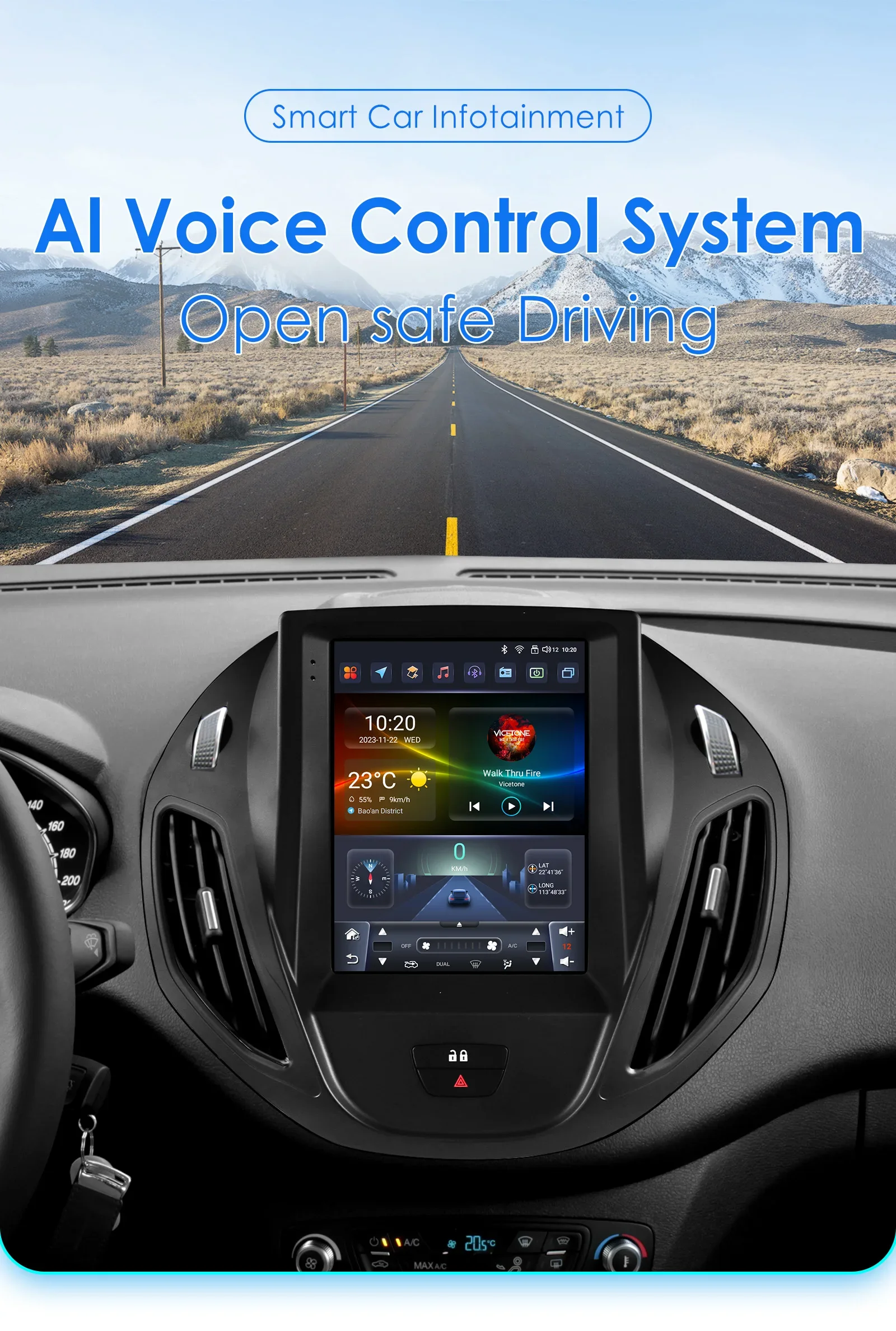 9.7" Hizpo Android13 Autoradio for Ford Tourneo Transit 2012 - 2023 Tesla Style Multimedia GPS RDS DSP 4G Carplay UI7862 360CAM