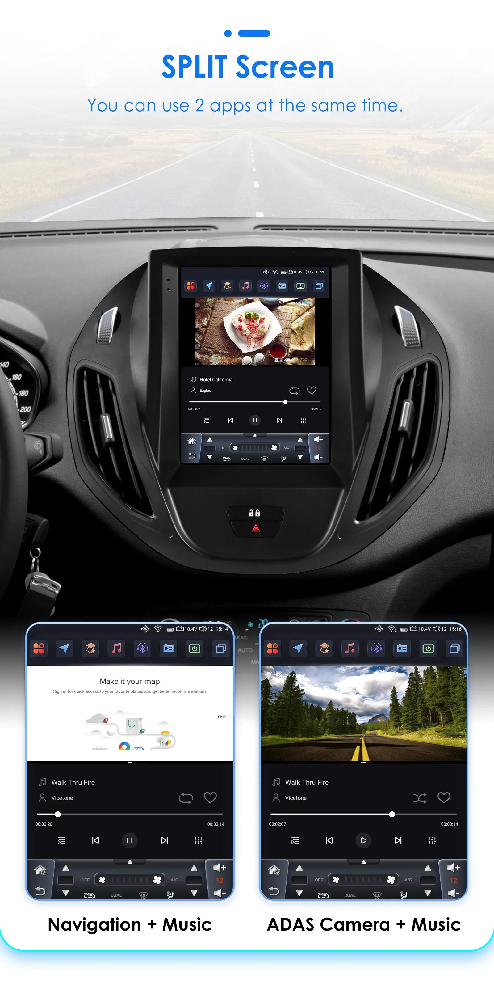 9.7" Hizpo Android13 Autoradio for Ford Tourneo Transit 2012 - 2023 Tesla Style Multimedia GPS RDS DSP 4G Carplay UI7862 360CAM