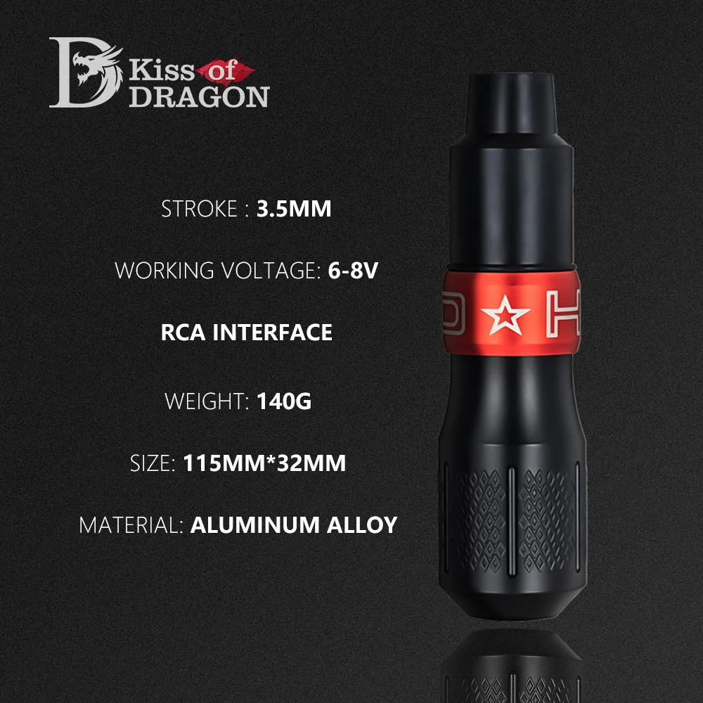 XNET Kiss of Dragon Rotary Tattoo Machine Silent Pen Professional RCA Interface Powerful Tattoo Gun Tattoo Supply