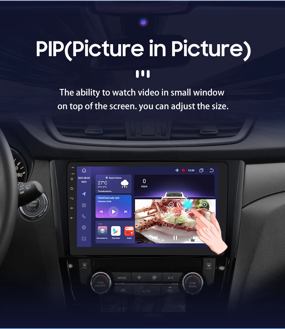 10.1" Hizpo Android13 Car Radio for Nissan Qashqai X-Trail 3 T32 2013 - 2017 Navigation GPS RDS DSP 4G BT Android Auto CarPlay