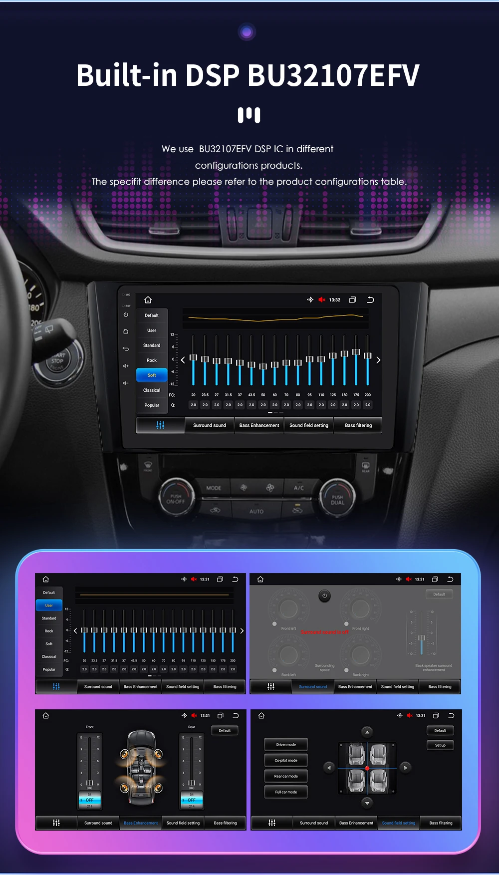 10.1" Hizpo Android13 Car Radio for Nissan Qashqai X-Trail 3 T32 2013 - 2017 Navigation GPS RDS DSP 4G BT Android Auto CarPlay