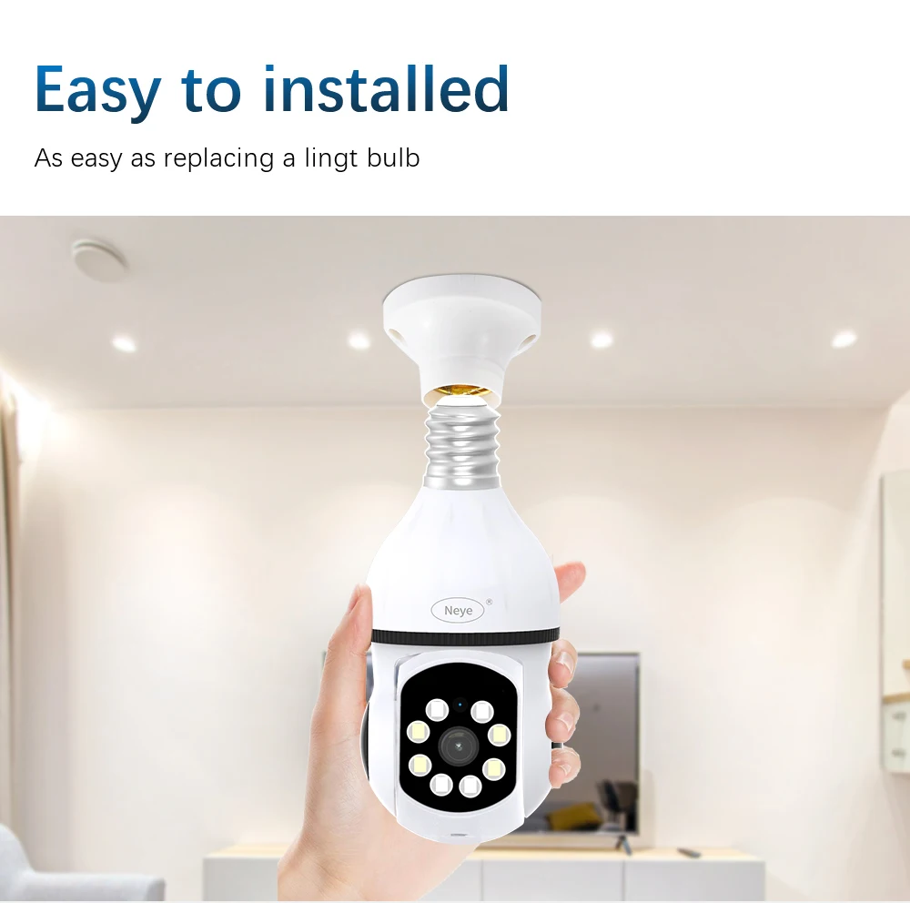 5GWiFi e27 Bulb Camera Indoor Monitoring Home Security Baby Monitor Full Color Automatic Human Tracking Safety Protector