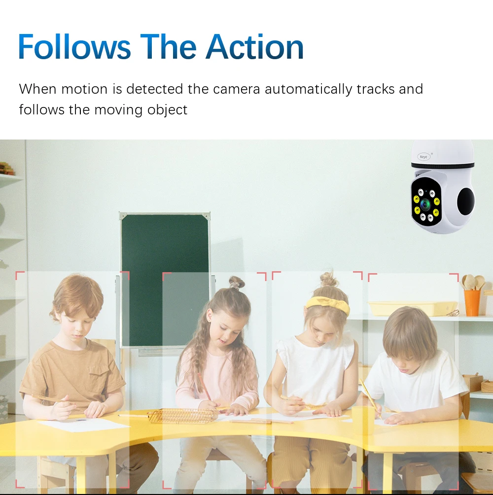 5GWiFi e27 Bulb Camera Indoor Monitoring Home Security Baby Monitor Full Color Automatic Human Tracking Safety Protector