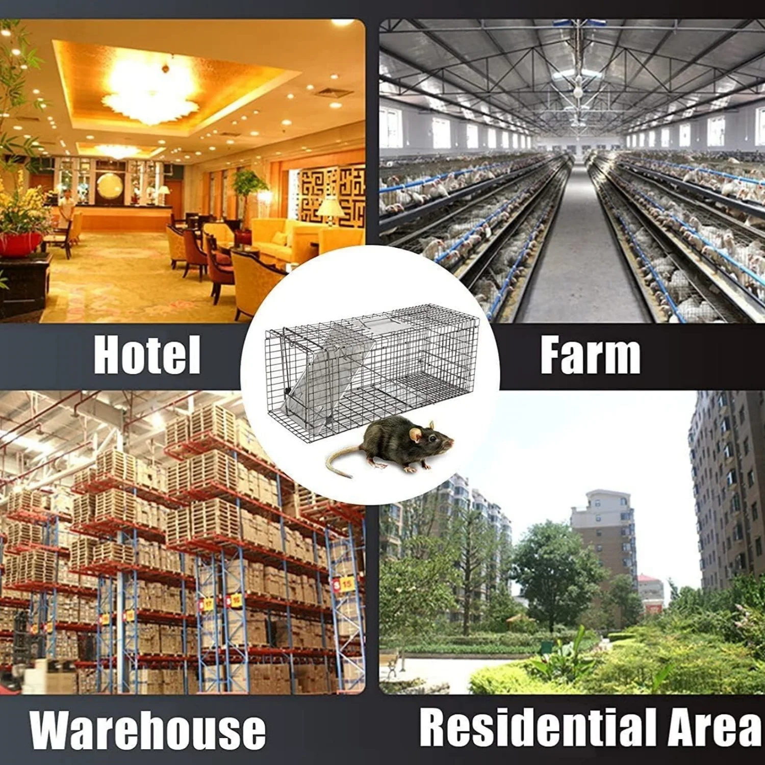 BRIEFNESS Animal Trap Animal Trap Cage Small Humane Capture Release Live Animal Trap Mouse Trap Rabbit Cage Mesh Rat Trap