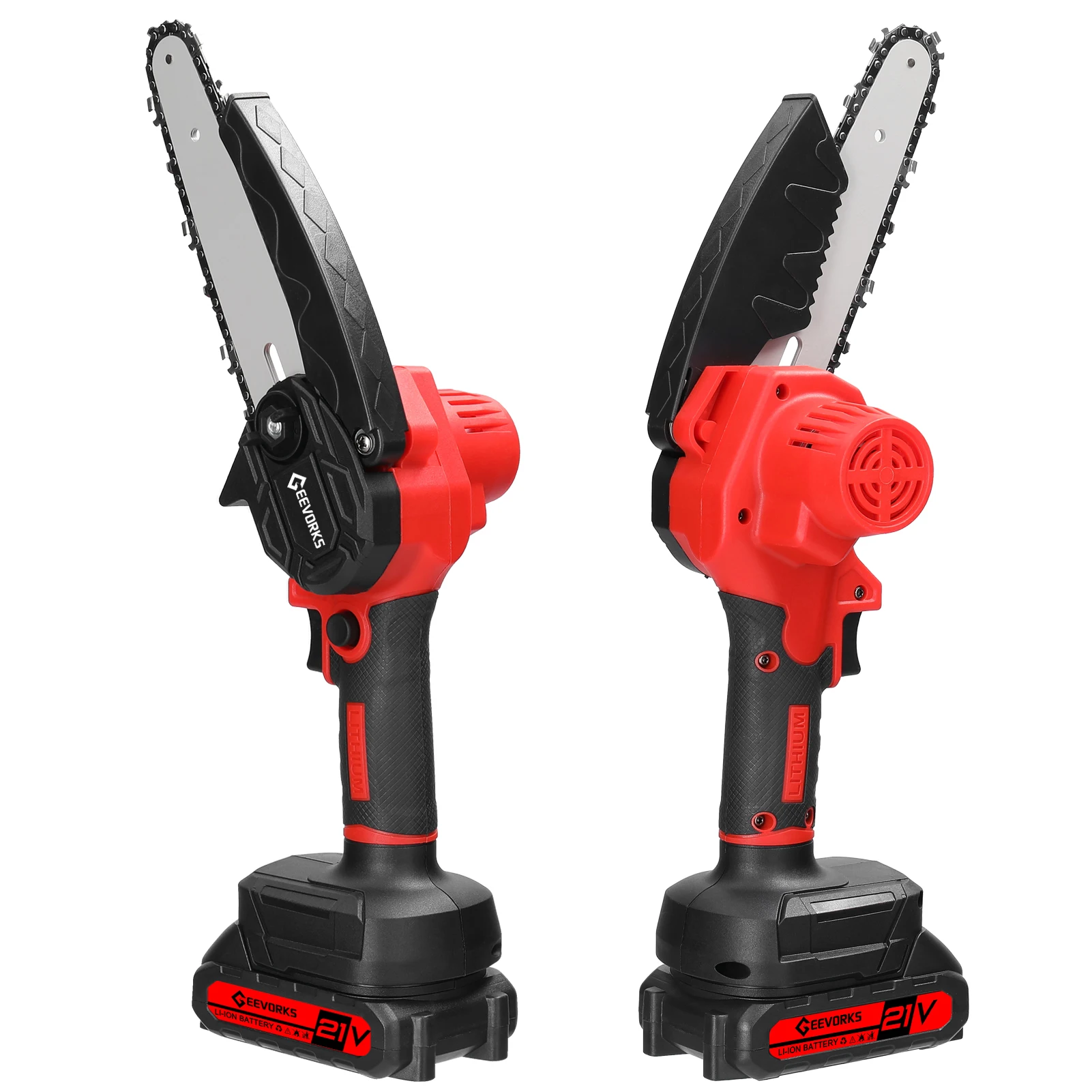 21V 6inch Electric Pruning Saw Portable One-handed Wood Splitting Chainsaw Woodworking Tool for Garden Orchard Cutting Trimming