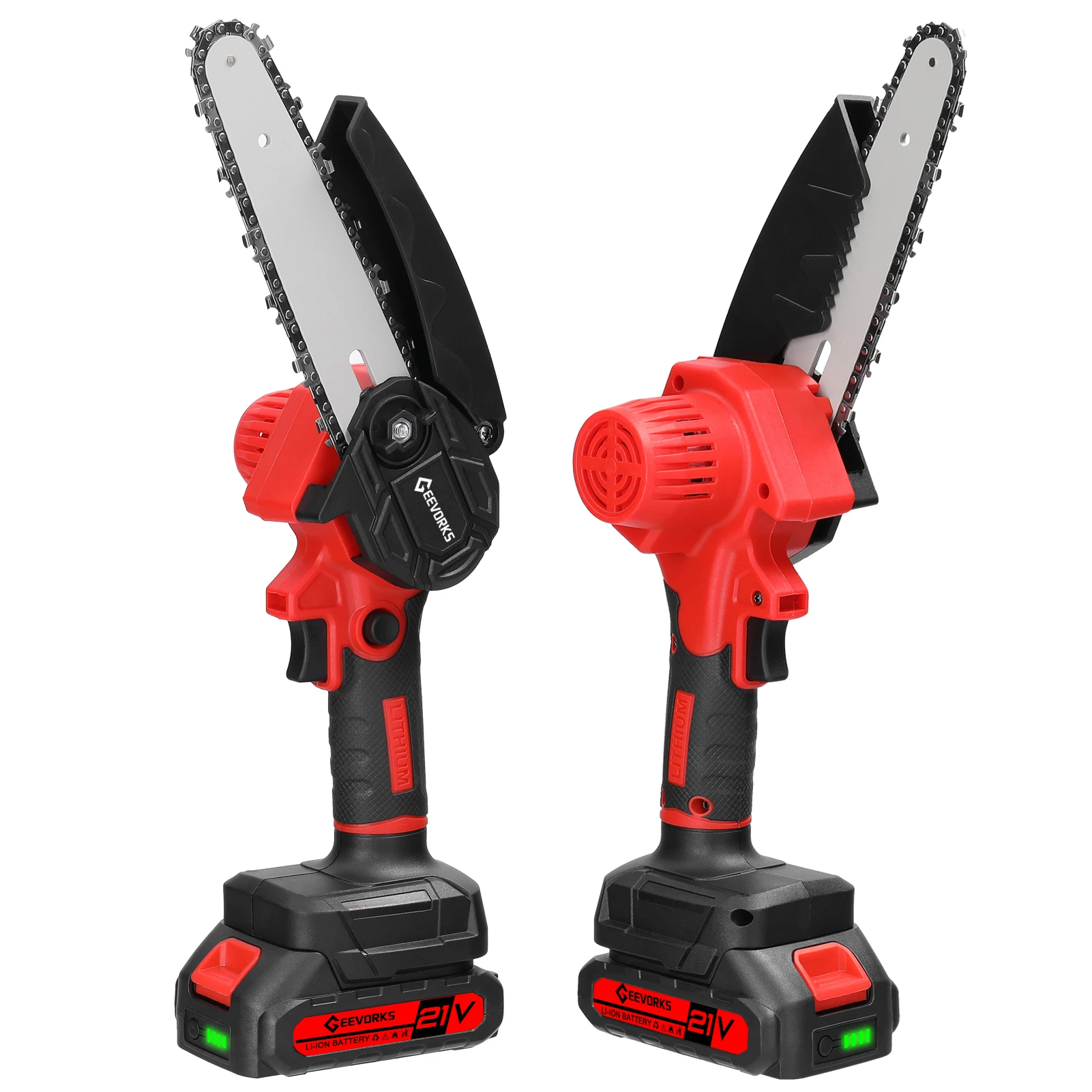21V 6inch Electric Pruning Saw Portable One-handed Wood Splitting Chainsaw Woodworking Tool for Garden Orchard Cutting Trimming