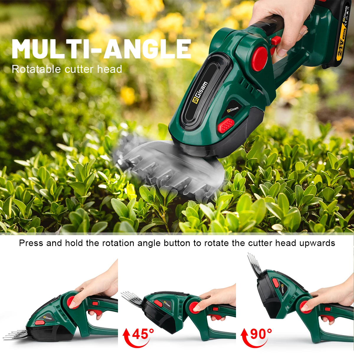 Gisam 2 in 1 Electric Hedge Trimmer 20000rpm Handheld Household Lawn Mower Garden Scissors Power Tool For Makita 18V Battery Pin