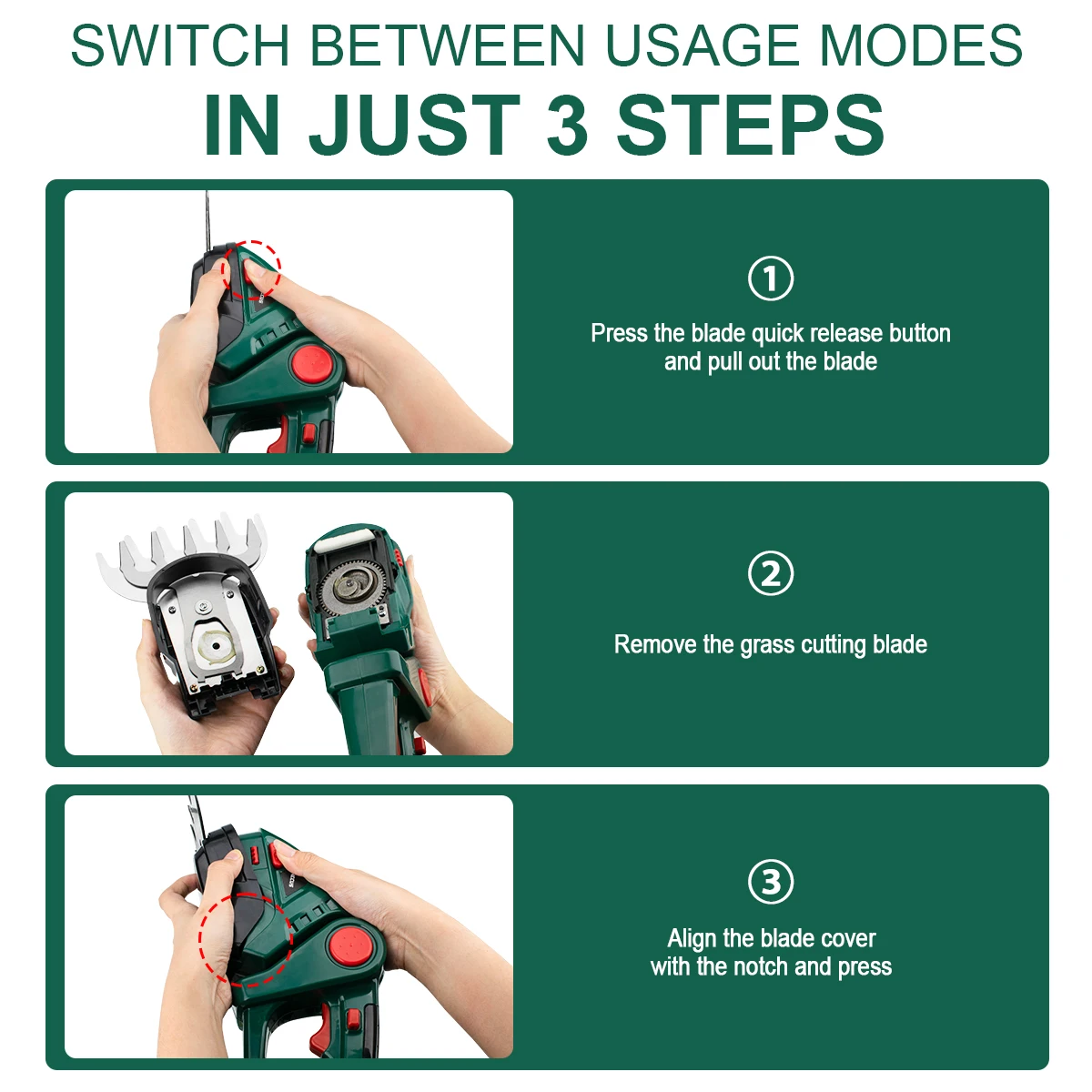 Gisam 2 in 1 Electric Hedge Trimmer 20000rpm Handheld Household Lawn Mower Garden Scissors Power Tool For Makita 18V Battery Pin