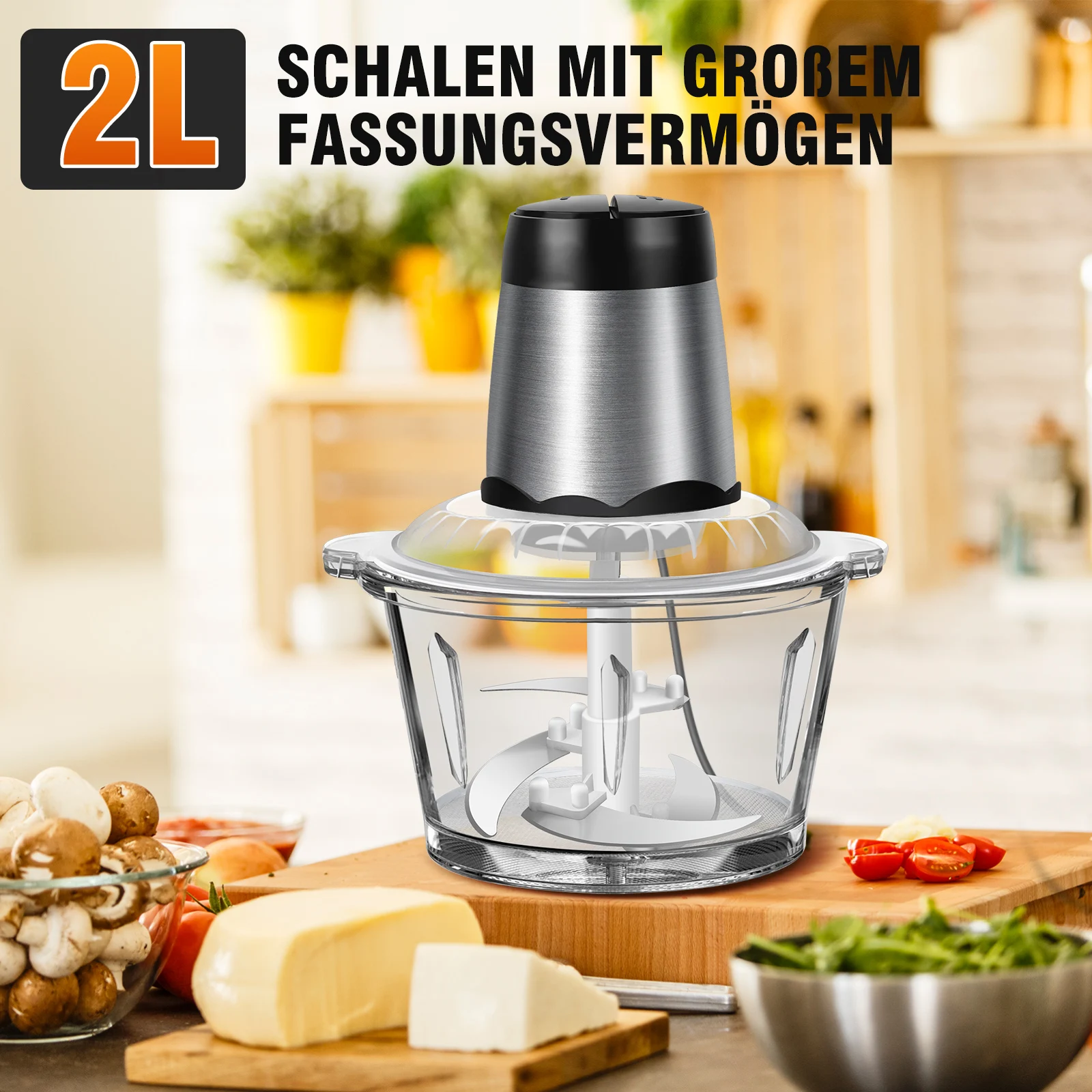 BRIEFNESS Stainless Steel Electric Meat Grinders,Multifunctional as Vegetable Slicer,Chopper Crusher,Ideal Kitchen Appliance
