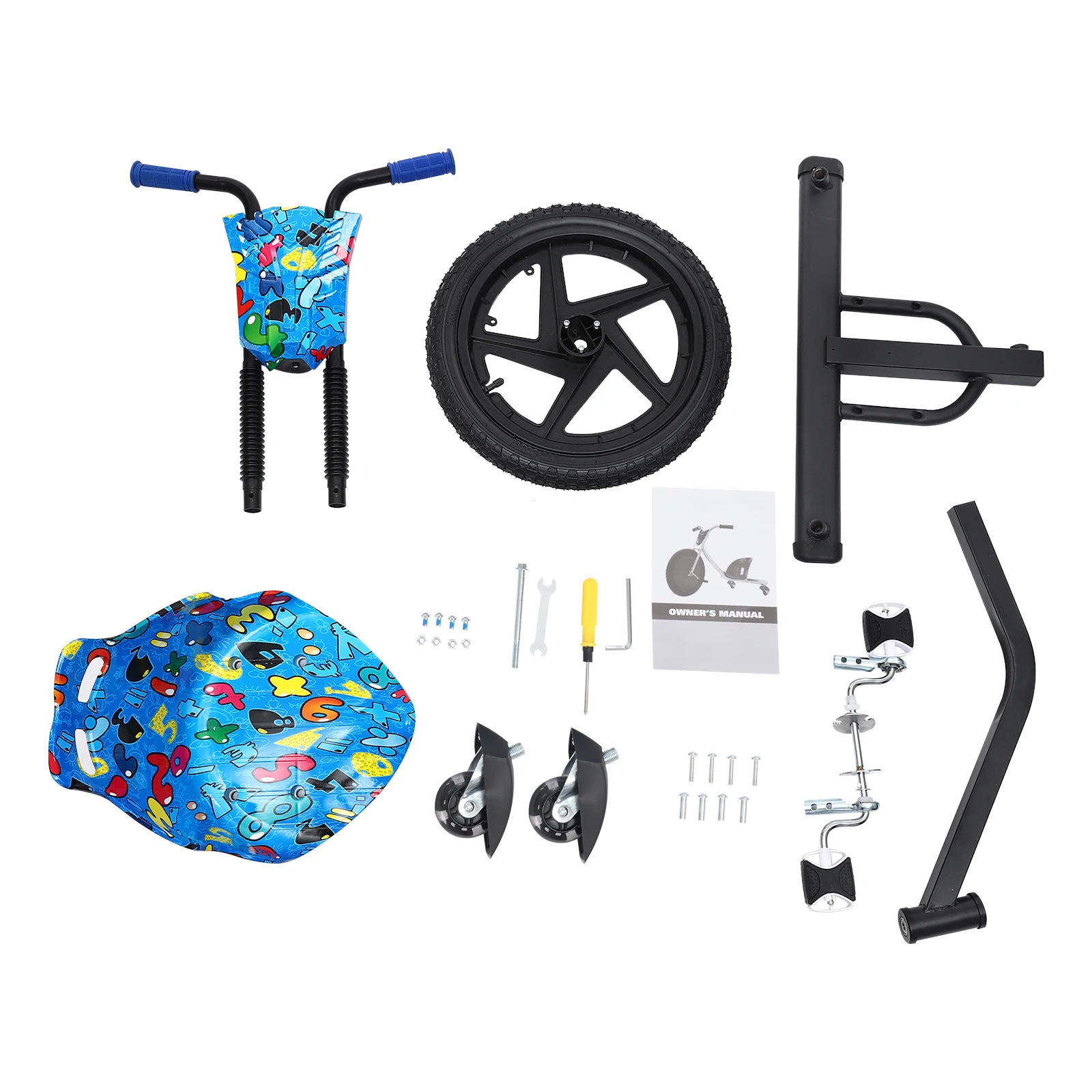 Children's Pedal Scooter Drift Trike 3 Wheel kick Scooters for Kids Aged 6 Years Old up 80kg/176.37lbs