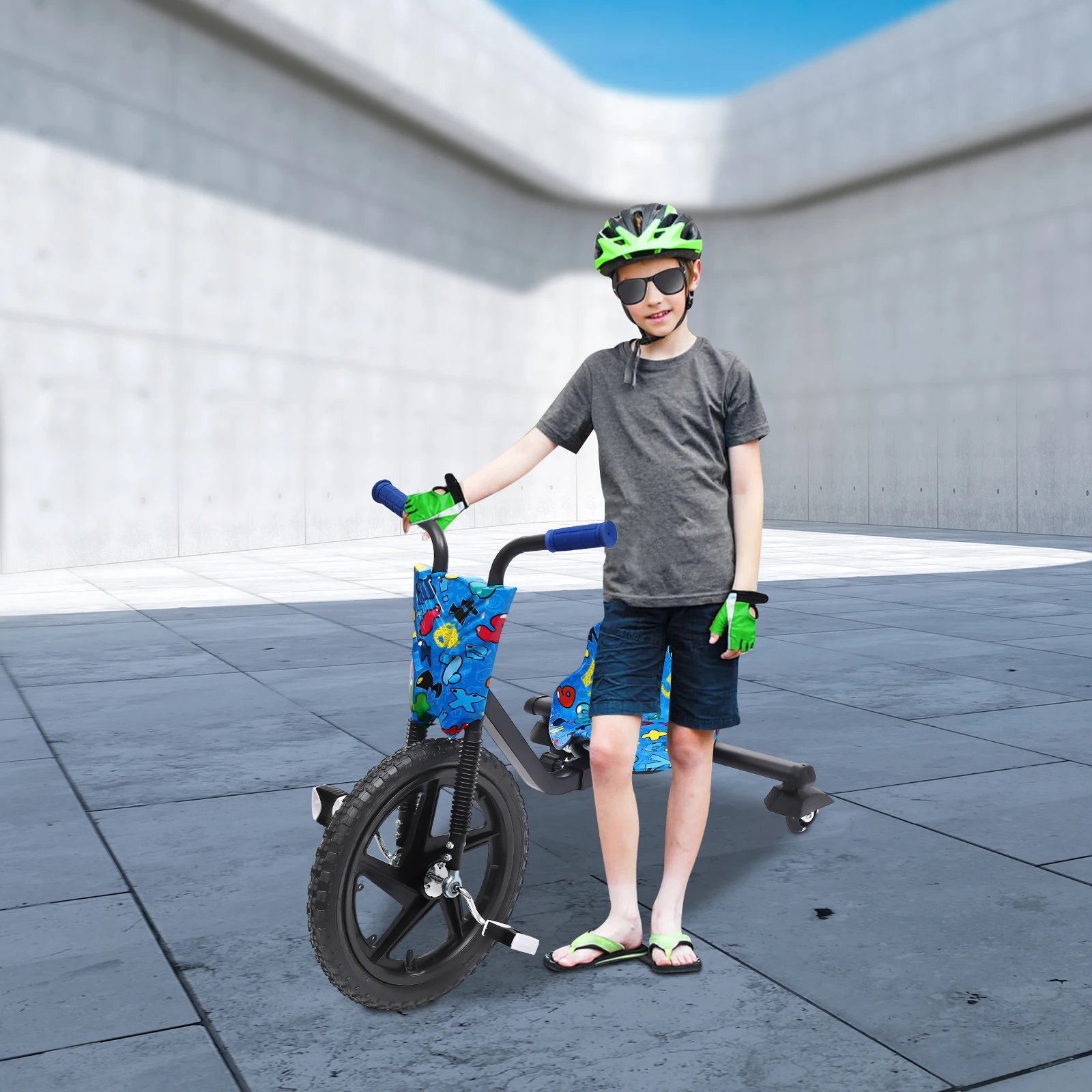 Children's Pedal Scooter Drift Trike 3 Wheel kick Scooters for Kids Aged 6 Years Old up 80kg/176.37lbs