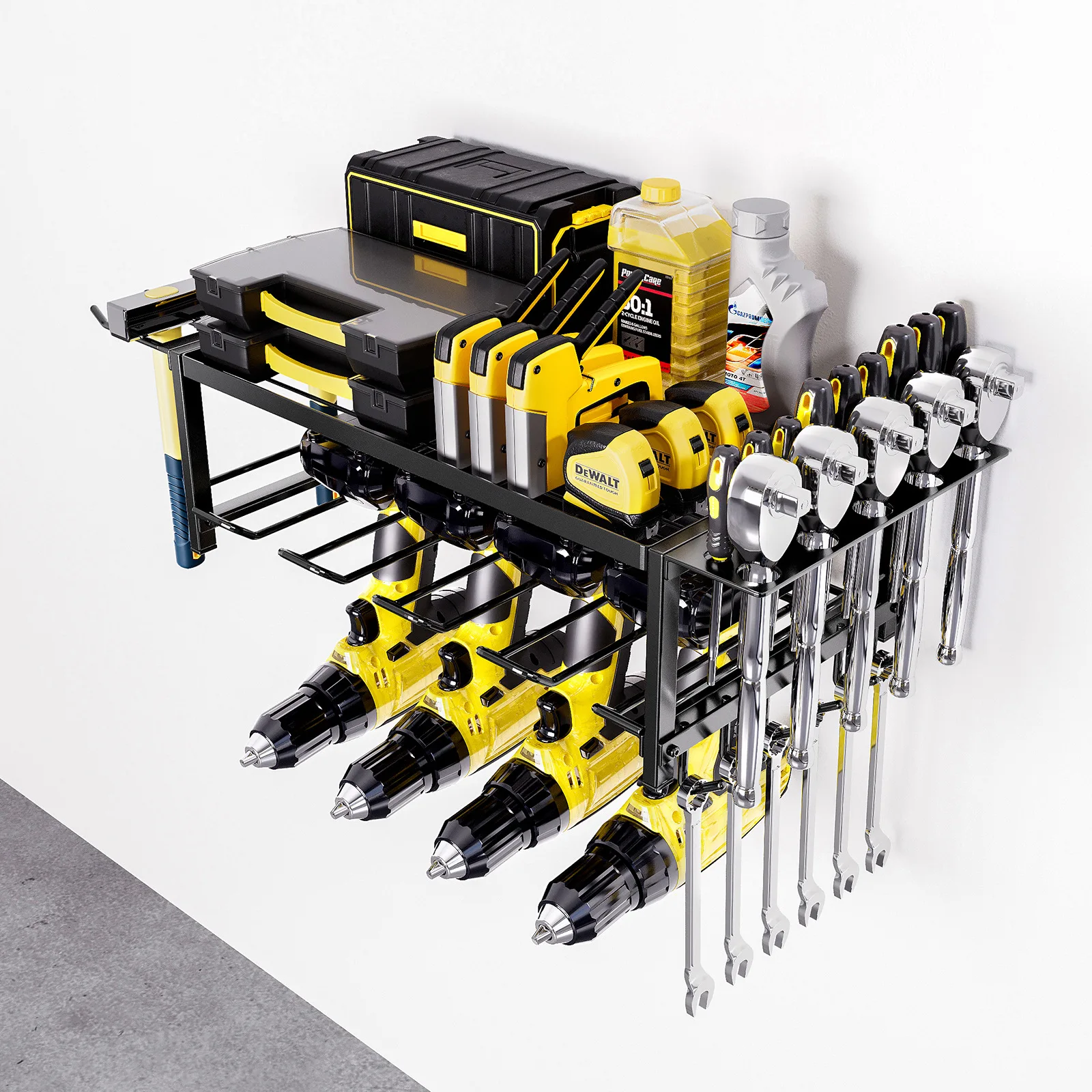 Power Tool Organizer Wall Mount, Heavy Duty Garage Tool Organizers And Storage Rack, 2 Layers/4 Layers Metal Tool Organizer
