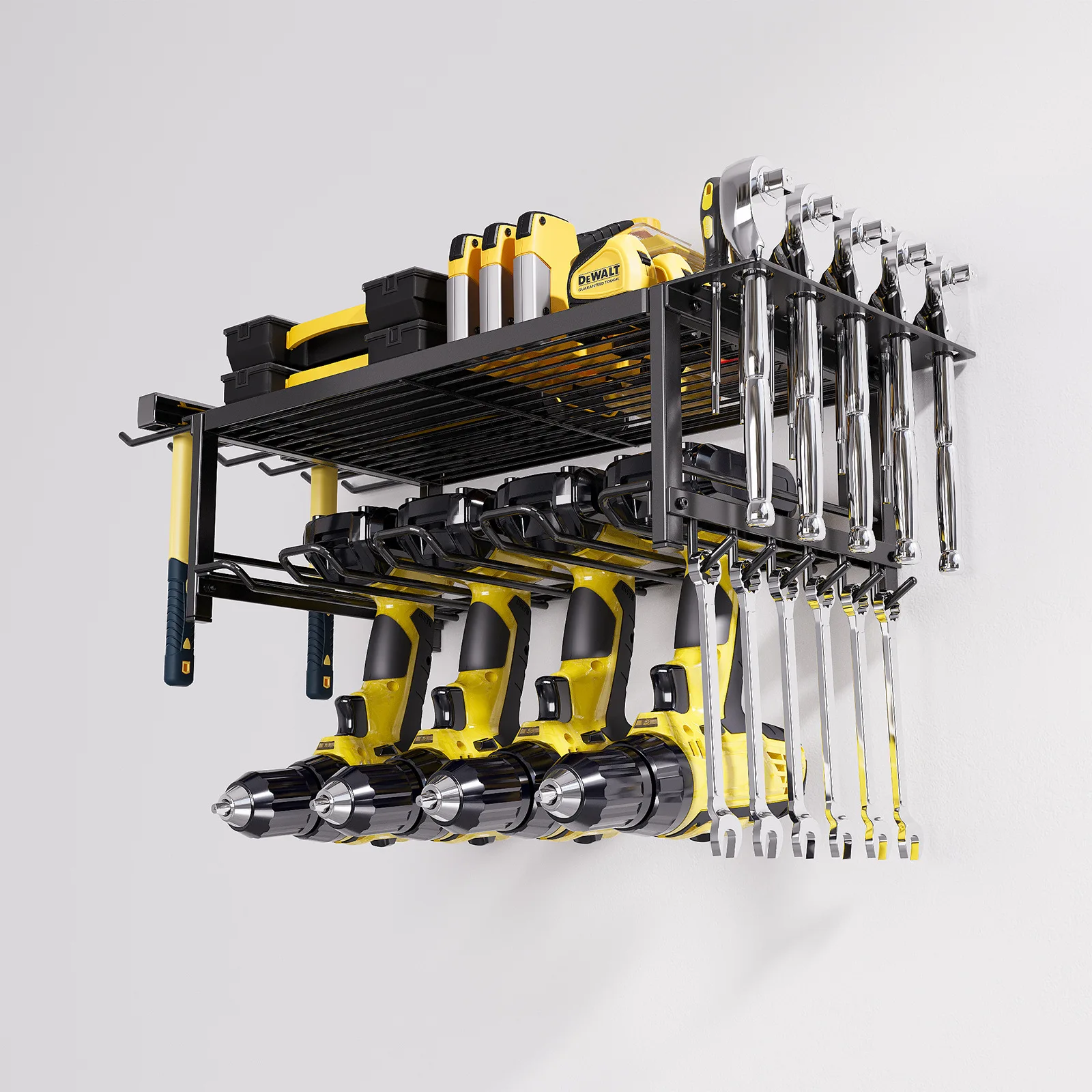 Power Tool Organizer Wall Mount, Heavy Duty Garage Tool Organizers And Storage Rack, 2 Layers/4 Layers Metal Tool Organizer