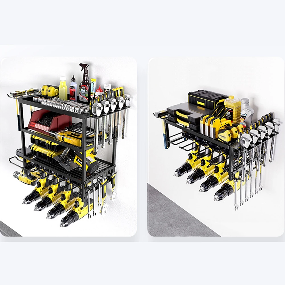 Power Tool Organizer Wall Mount, Heavy Duty Garage Tool Organizers And Storage Rack, 2 Layers/4 Layers Metal Tool Organizer