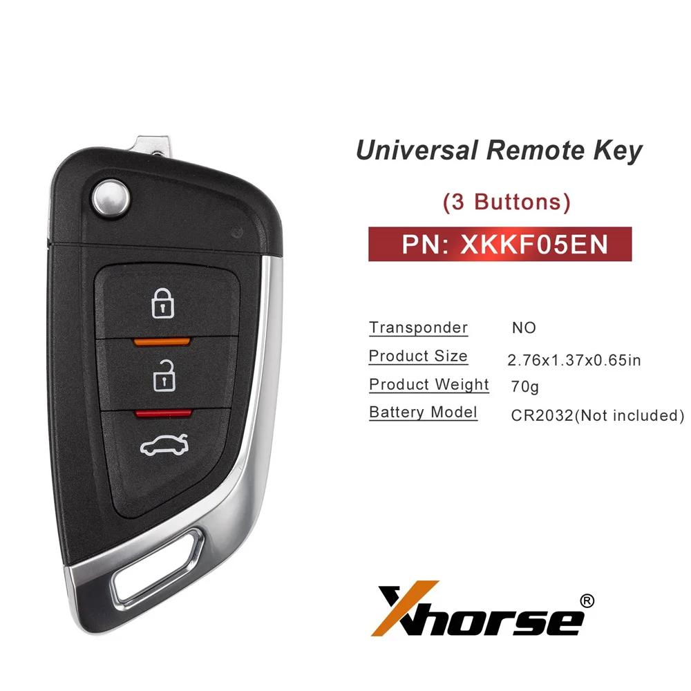 5PCS XHORSE XKKF05EN Blade Shape Folding Key Second Generation Universal Remote Key