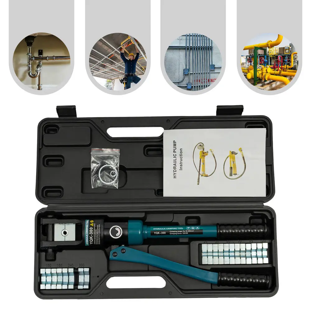 Hydraulic Crimping Gripper 16 to 300mm ² Crimping Latticing Hand Operated Hydraulic Crimping Tool with 11 Pairs of Dies