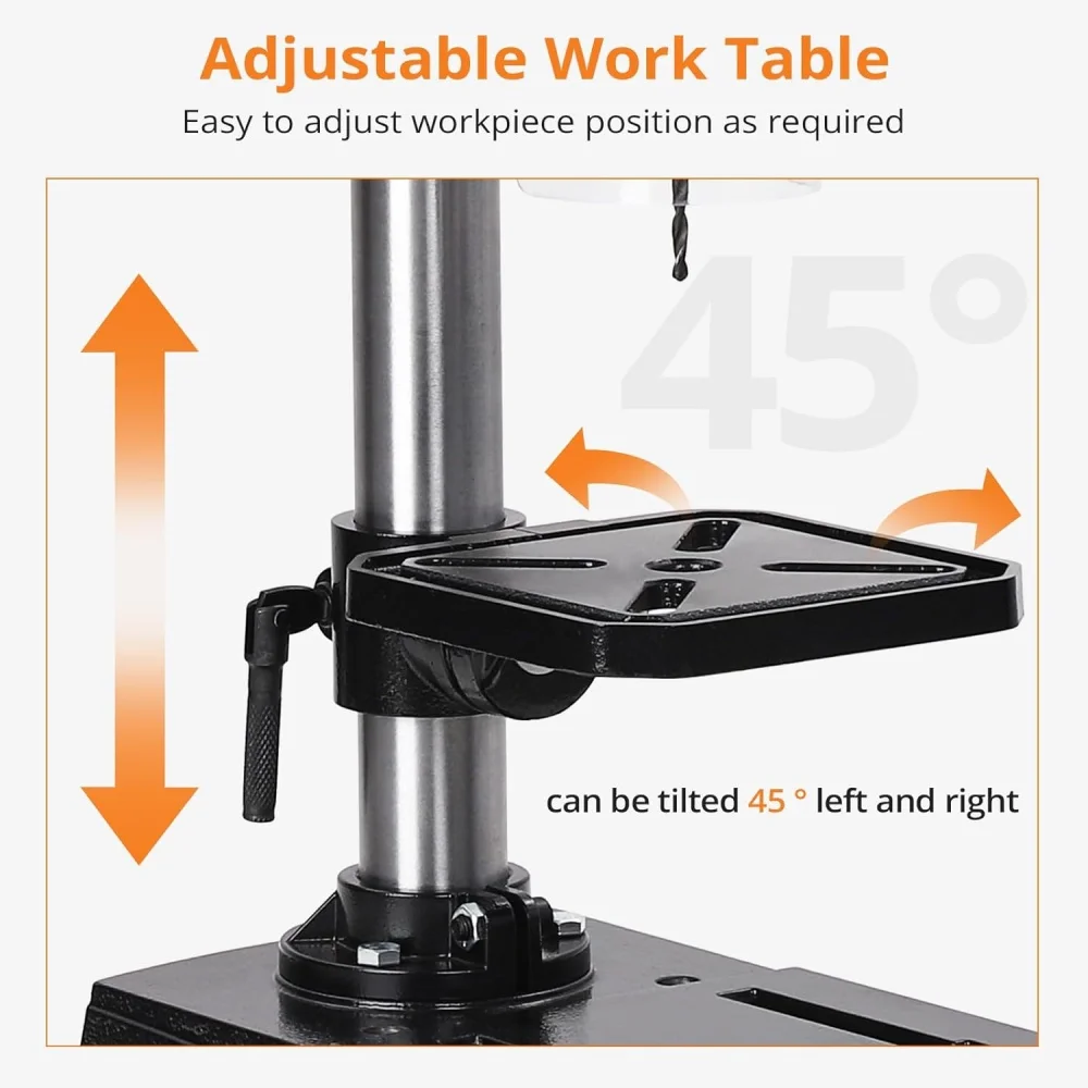 Benchtop Drill Press 2.5Amp Benchtop Drill Machine 5 Speed Adjustable 8 Inch Swing Distance Tabletop Drilling Machine
