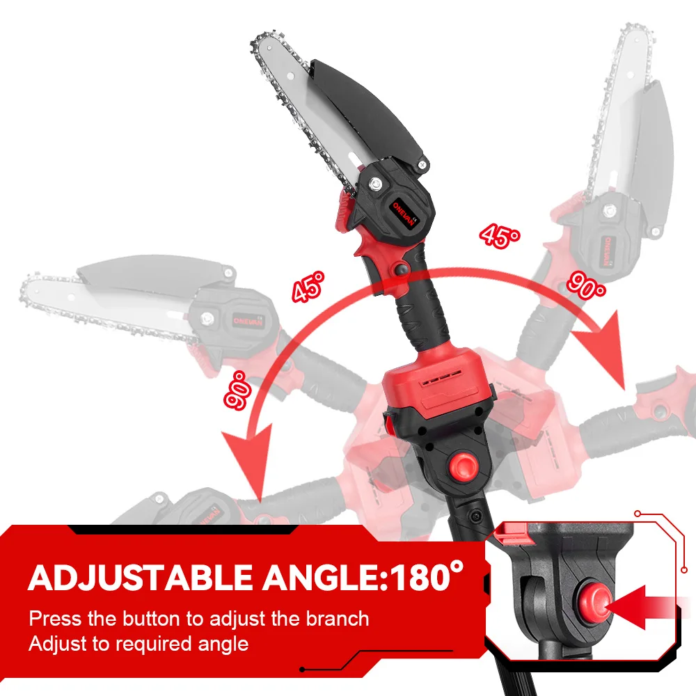 ONEVAN 3in1 Electric High Branch Saw 20000RPM Cordless Telescoping High Pruning Shear Garden Power Tool For ONEVAN 18V Battery