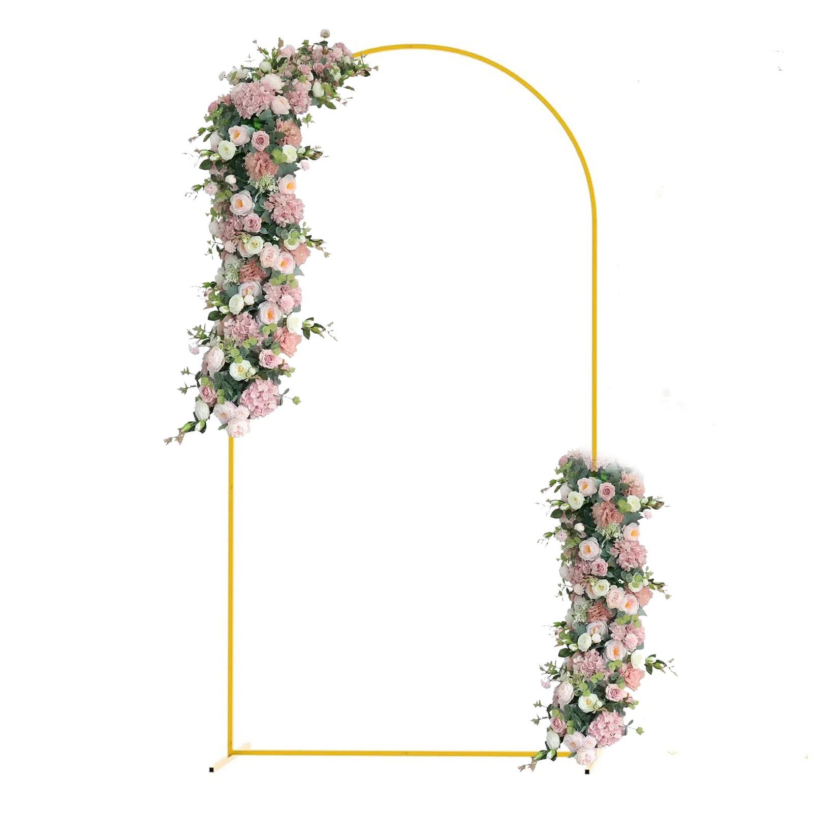 6.6/7.2ft Wedding Arch back drop Stand Square Gold Metal Arch back drop For Wedding Ceremony Outdoor Flower ball Arch