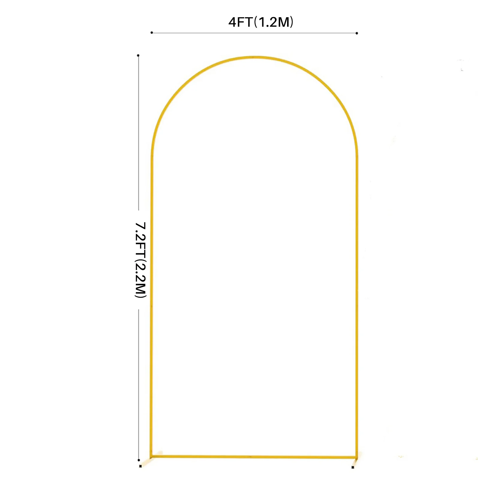 6.6/7.2ft Wedding Arch back drop Stand Square Gold Metal Arch back drop For Wedding Ceremony Outdoor Flower ball Arch
