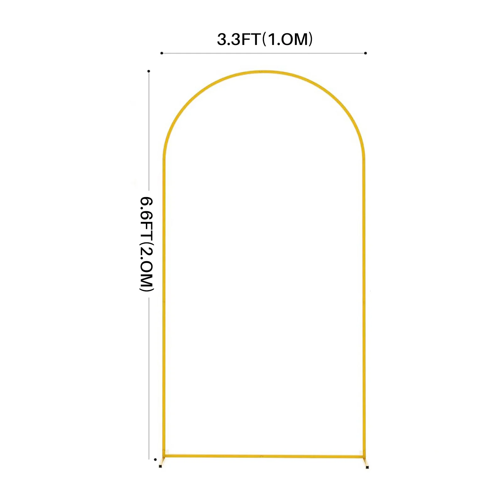 6.6/7.2ft Wedding Arch back drop Stand Square Gold Metal Arch back drop For Wedding Ceremony Outdoor Flower ball Arch