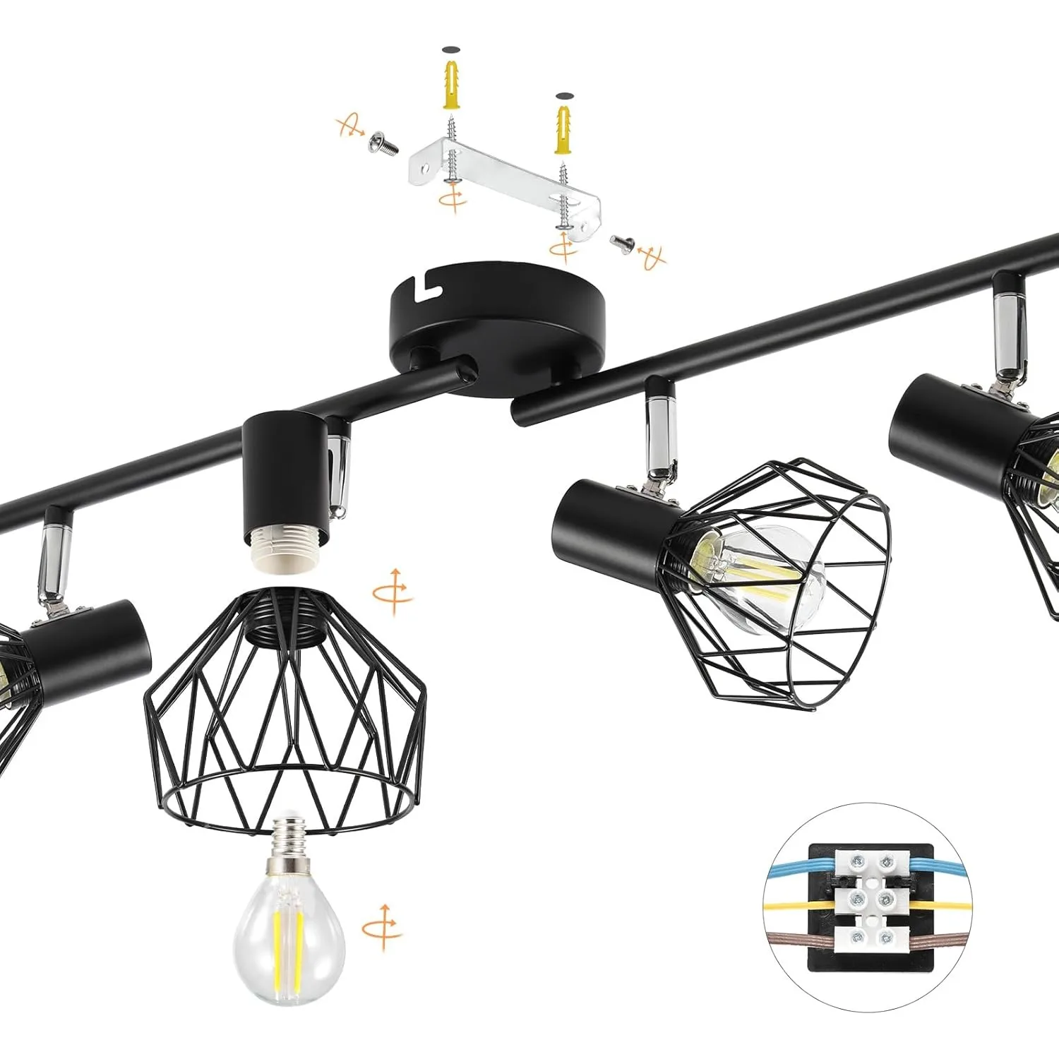 LED Ceiling Spotlight E14 350° Swivel Wall & Ceiling LED Spot Lamp for Kitchen/Living Room/Bedroom