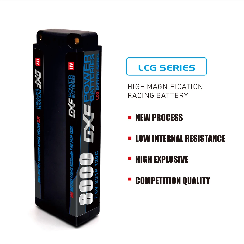 DXF 2S Lipo Battery 7.6V 130C 9200mAh 5mm T Plug Hardcase For 1/10 Buggy Truggy Offroad Boat Car Boat Truck RACING Helicopter
