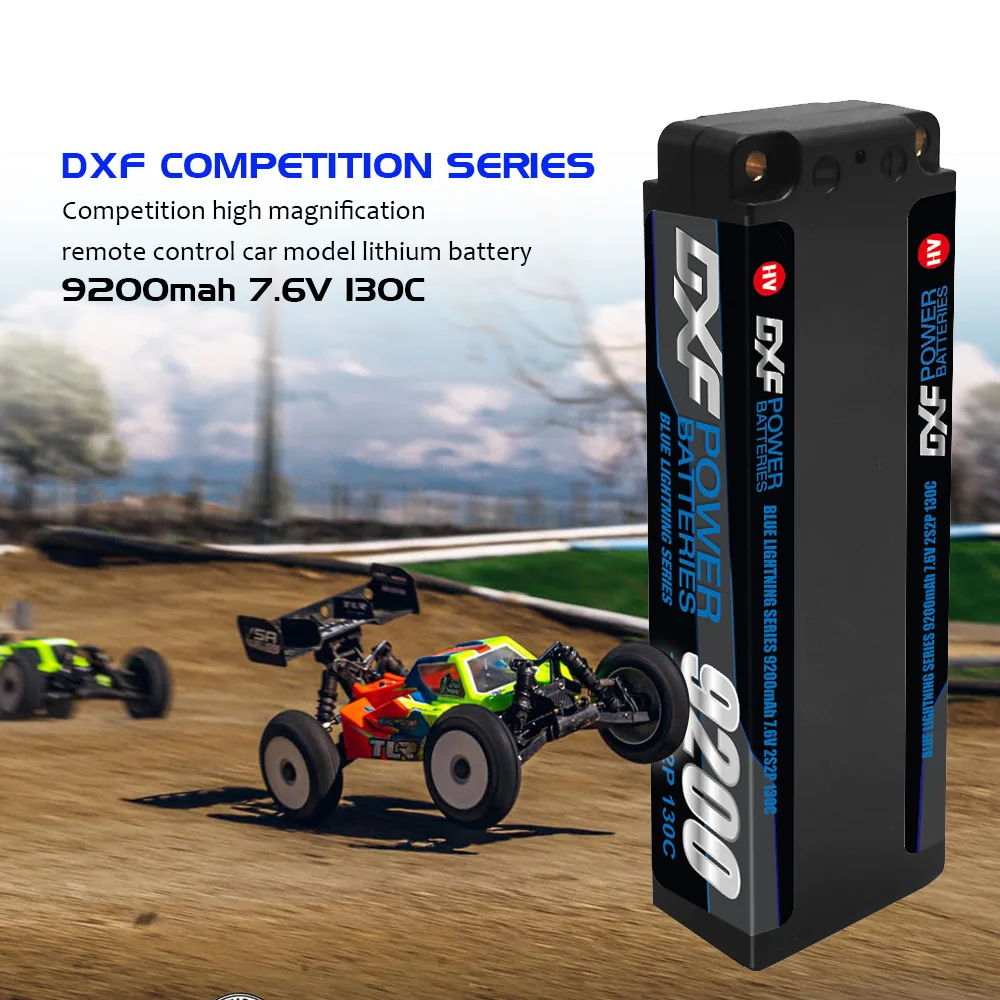 DXF 2S Lipo Battery 7.6V 130C 9200mAh 5mm T Plug Hardcase For 1/10 Buggy Truggy Offroad Boat Car Boat Truck RACING Helicopter