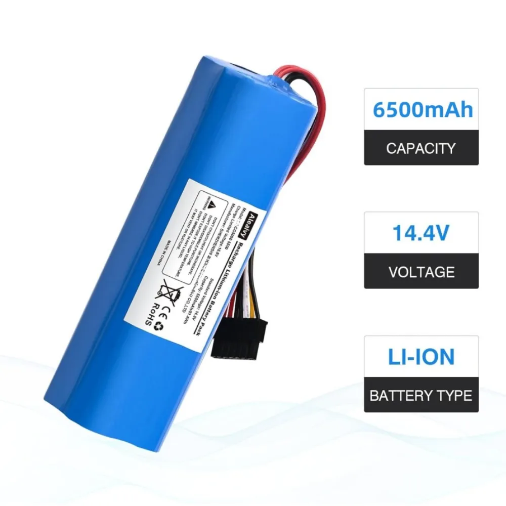 Aleaivy 6500mAh Battery Replacement For CECOTEC CONGA 5090 5490 6090 7090 Robot Vacuum Cleaner 18650 Battery Pack Accessories
