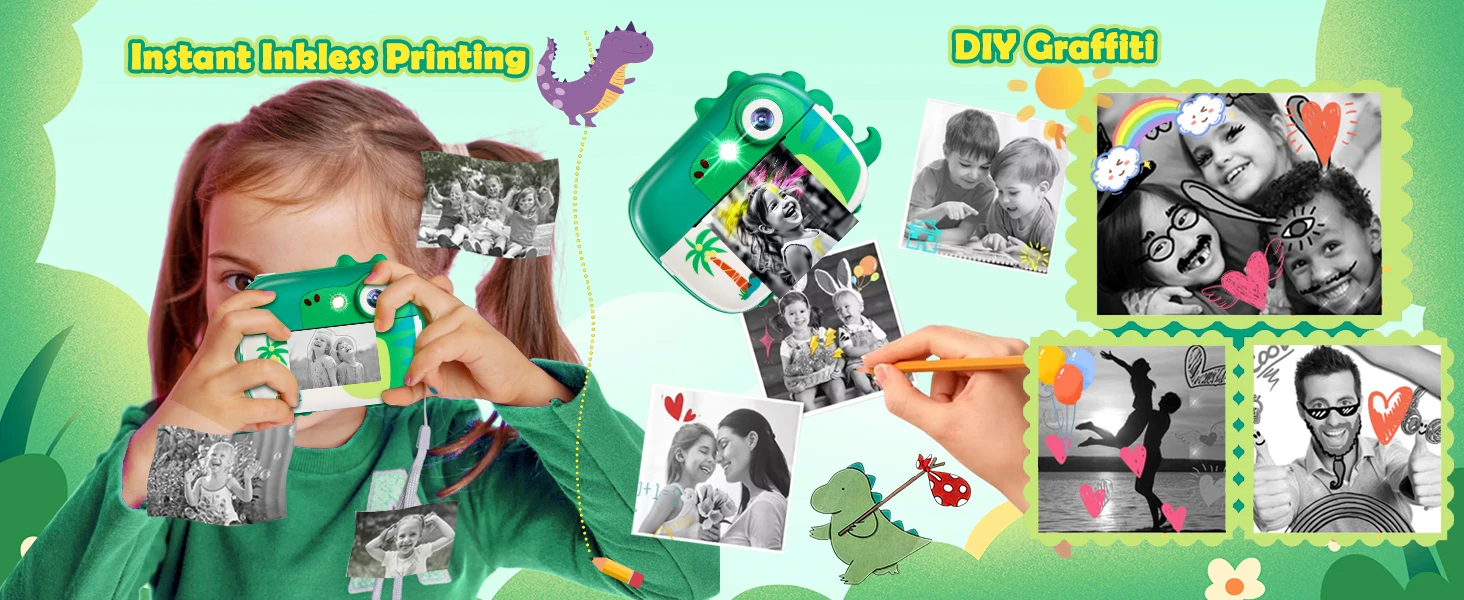ARNSSIEN Kids Camera Instant Print,Children Digital Camera Toys with HD Video for Kids Aged 3-12.