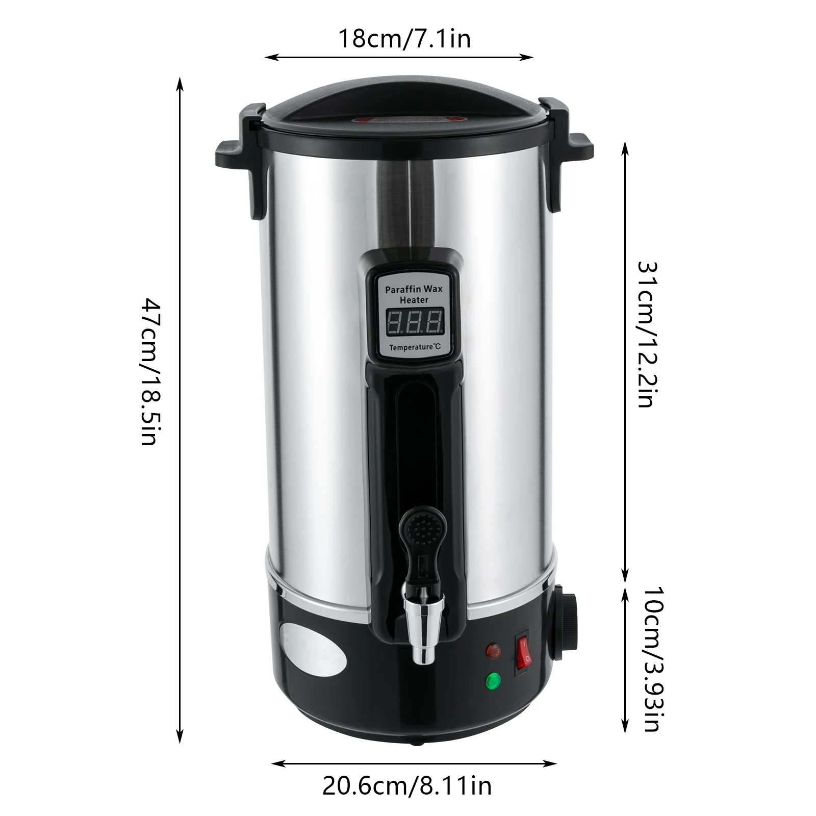 Electric Wax Melter 10.8L Stainless Steel Electrofuse Wax DIY Candle Making Aromatherapy Easy to Clean for Melting